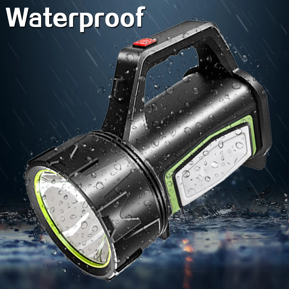 

High Power LED Portable Searchlight flashlight USB Rechargeable Spotlight Waterproof Side Lights for Hunting Camping