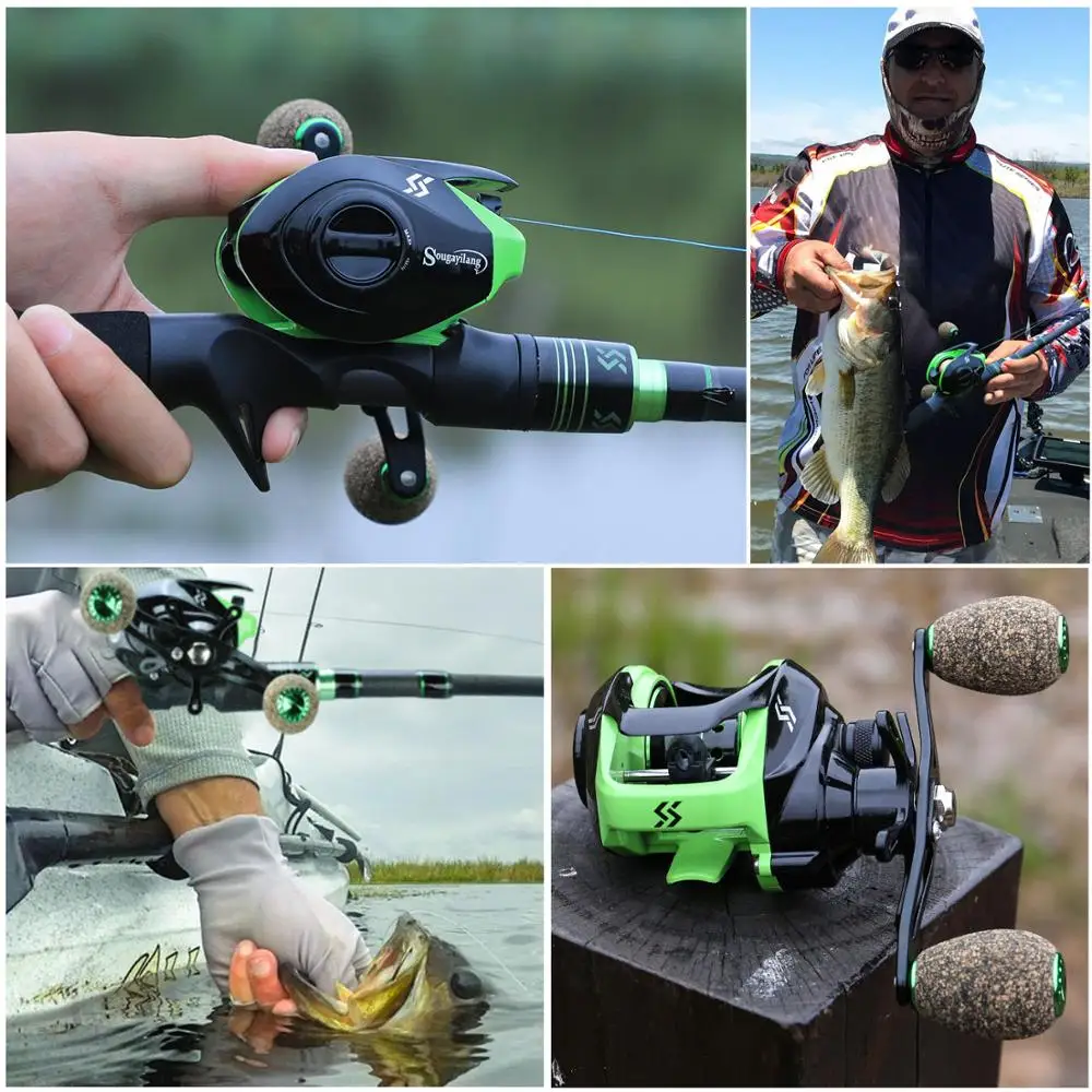 Sougayilang 7 2: 1 высокоскоростная катушка для заброса приманки ЧПУ Алюминиевая