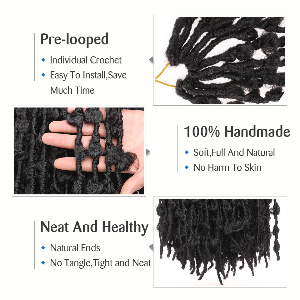 Leeven 12 '✘'' 24 ''бабочка Locs вязание крючком бабочка Боб Faux Curly на крючках