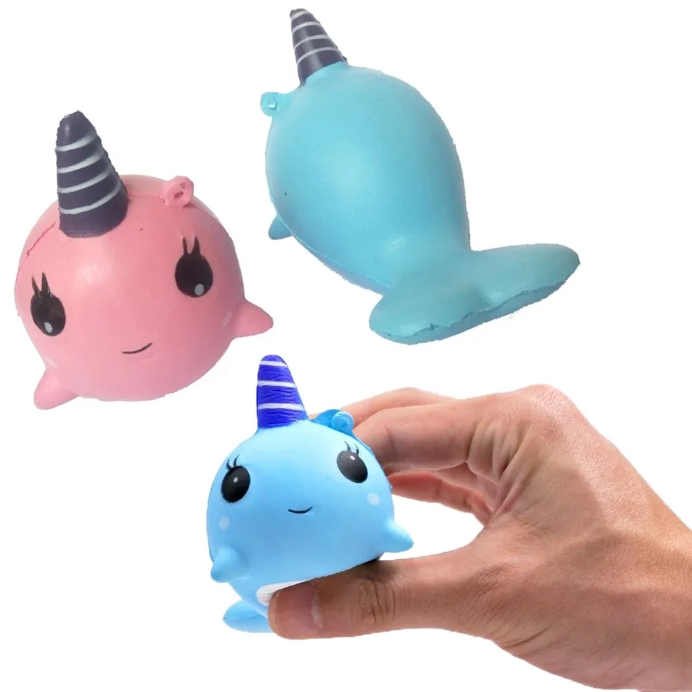 Kawaii Сжимаемый Единорог КИТ животное игрушка для снятия стресса Дельфин Кукла