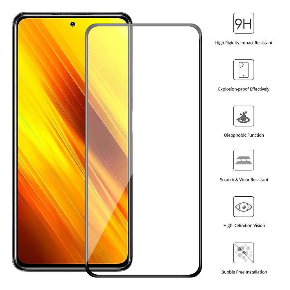 Закаленное защитное стекло для Xiaomi Mi 10T Lite 10i Redmi POCO M3 X3 Note 9T 9Pro|Защитные стёкла и