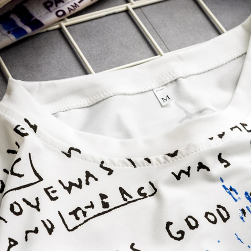 Женская свободная футболка Ulzzang модная Универсальная с коротким рукавом для