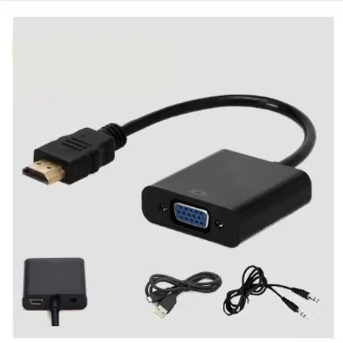 

HDMI-compatible PC Laptop TV Box 1080P to VGA Adapter Digital For Xbox PS4 With audio line to Analog Converter Cable to