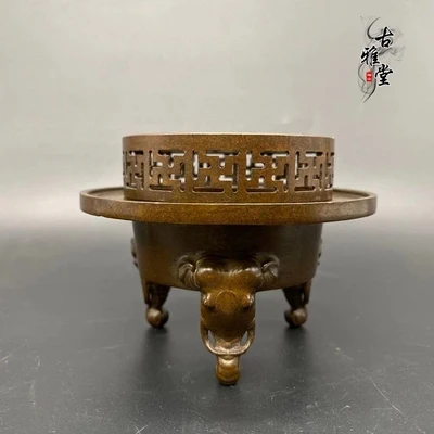 

Изысканная Античная курильница из чистой меди с тремя ножками
