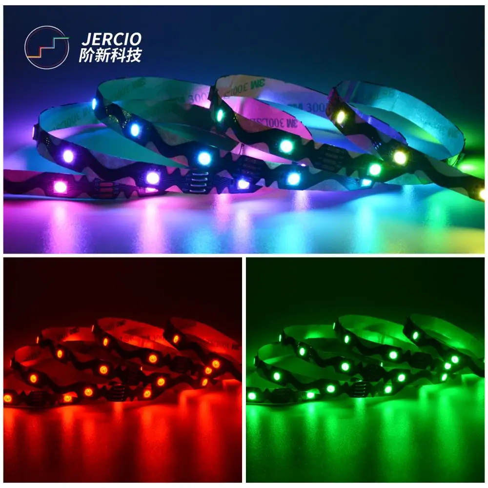 S образная Светодиодная лента DC5V SMD5050 WS2812b SK6812 30 светодиодов/м точки прерывания