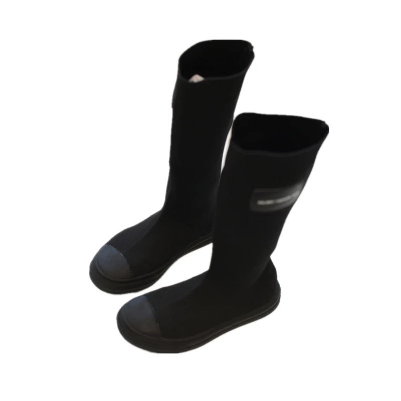 Koovan детские сапоги выше колена вязаные высокие новинка 2020 года стильная обувь