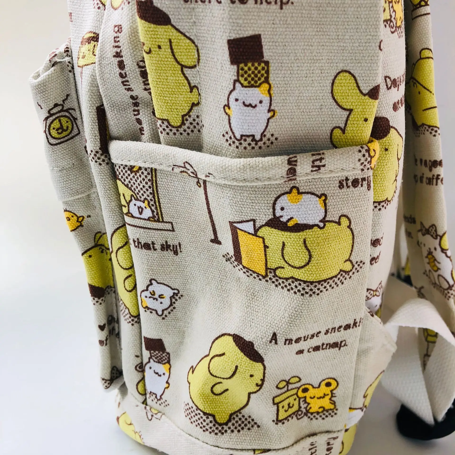 15*29*40 см 450 Марка pom-Pom Purin тапочки в виде персонажа аниме холщовый рюкзак дорожный плюшевая сумка в виде котенка