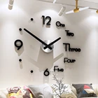 Новые кварцевые большие настенные часы, модные часы 3D, настоящие большие настенные часы, зеркальные наклейки сделай сам, декор для гостиной, бесплатная доставка