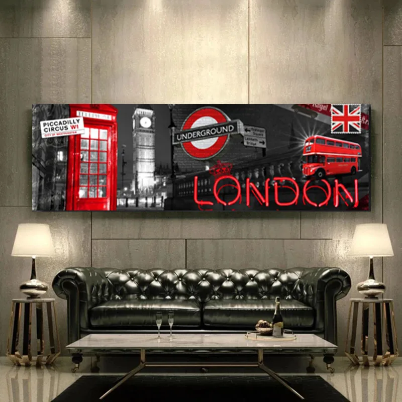 

Modern London City View Canvas Painting Prints and Posters for Living Room Big Ben Wall Pictures Landscape Home Decoration