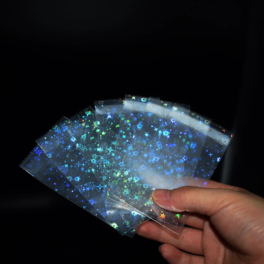 100pcs/lot 57x87mm Star Small Cards Transparent Laser Clear Sleeves Korea Idol Photo Protector Trading Shield Cover | Спорт и