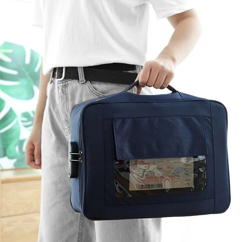 Multifunctional Document Storage Bag Men's Women's Briefcase Id Package Passport Handbags Office Business Pouch Accessories Item