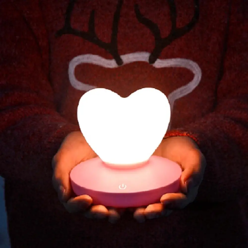 Декор для спальни в форме сердца светильник чувствительный светодиодный ночник