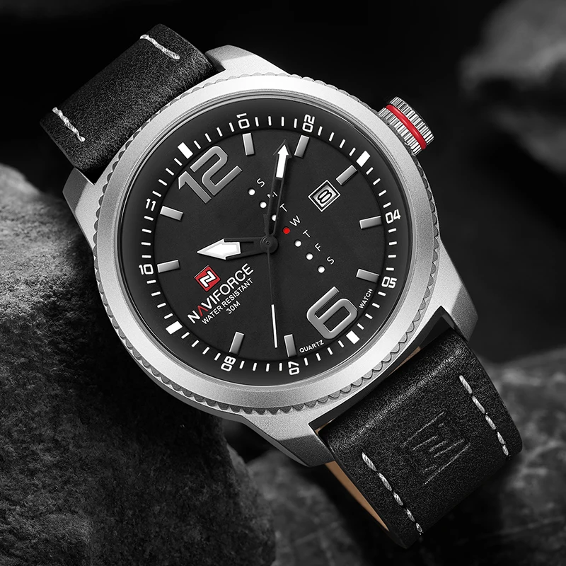 Часы наручные NAVIFORCE Мужские кварцевые брендовые модные водонепроницаемые с