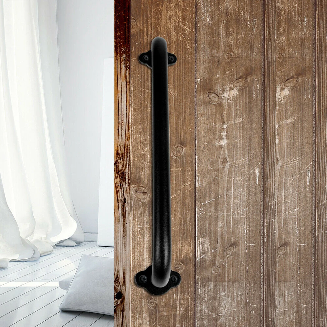 

Gate Handle Iron Matte Black Attachment Cast iron Sliding Barn Door Flush