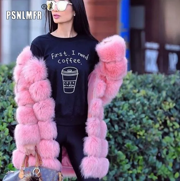 

Winter Thicken Women's Natural Fox Fur Coat Ladies Detachable Warm Elegant Women Coat Wholesale Retail New Genuine Knitted Coat