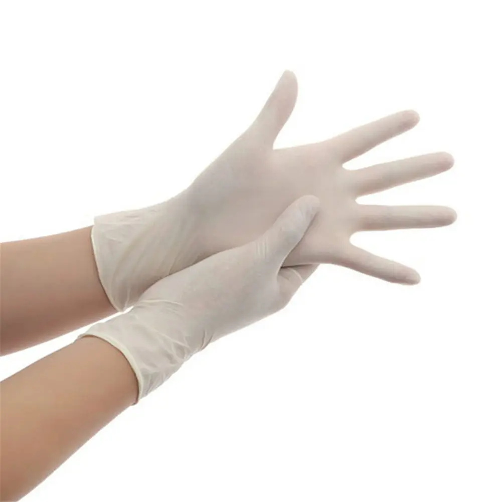 50/100 пар одноразовые латексные перчатки безопасные противоскользящие для