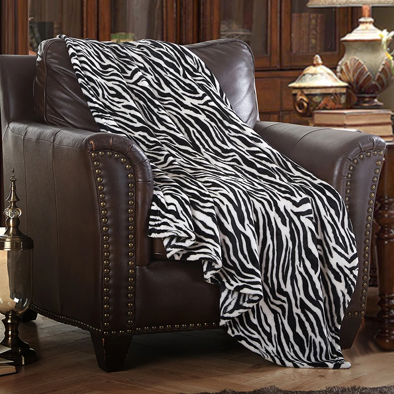 

2023 Брендовое толстое теплое одеяло, плед для дивана, кровати, узор, полосатая Зебра, домашний текстиль, Фланелевое плюшевое мягкое дорожное ...