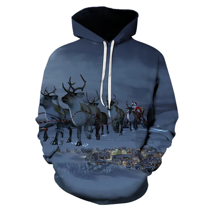 

New Christmas Theme Men's Hoodie Men's 3d Printed Hooded Sweatshirt Autumn And Winter Fashion Snowman Hooded Jacket Top