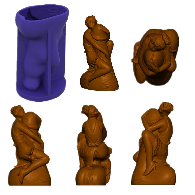 

3D Creative Beauty Holding Penis Silicone Mold DIY Making Soap Candle Kitchen Baking Sugar Chocolate Cake Decoration Tool P183