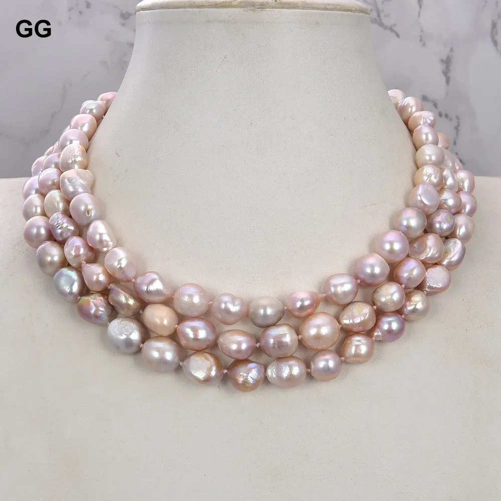 

GG Jewelry 3Strands 16MM Purple Baroque Pearl Necklace
