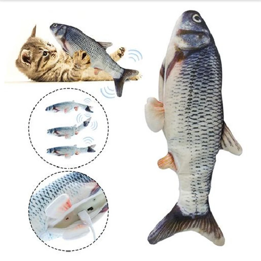 

Electronic Cat Toy 30CM 3D Fish Simulation Fish Toys For Cats Pet Playing Toy Pet Interactive Accessories