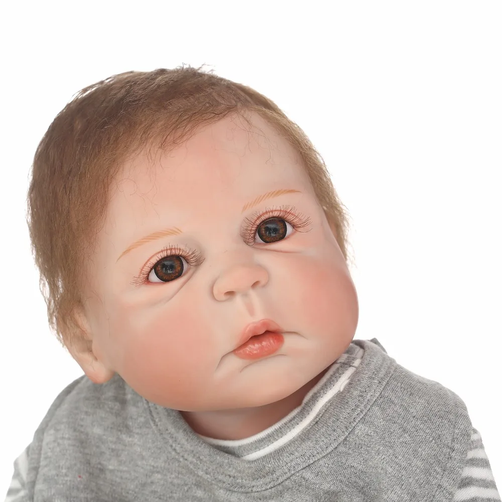 55 см полностью силиконовая кукла Reborn Baby Doll Toys 22 дюйма для новорожденных мальчиков