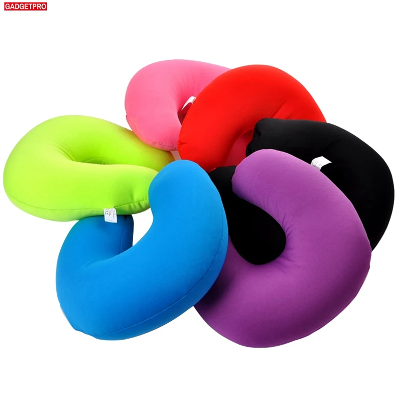 Gadetpro u образная подушка для путешествий однотонная отдыха шеи автомобиля