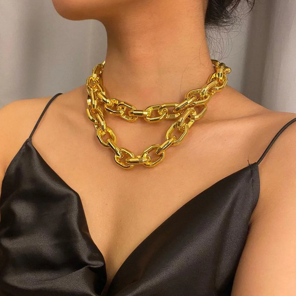 Богемный этнический стиль акрил толстый цепочка короткое ожерелье 2020 модные и