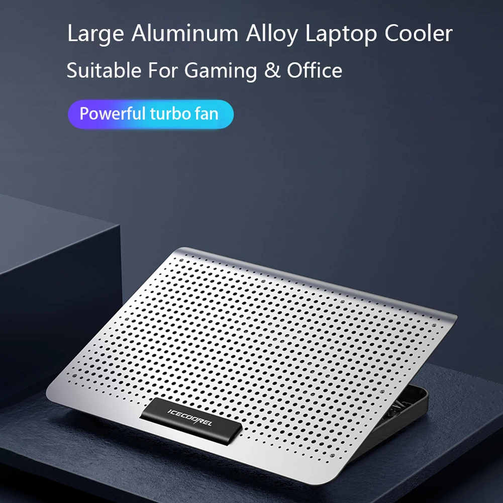 

Gaming Laptop Cooler Silent Fan Metal Laptop Cooling Pad Two USB Port Portable Adjustable Laptop Stand For 11-17 Inch Notebook