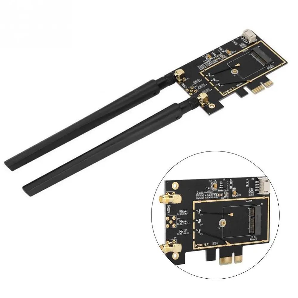 M.2/NGFF к PCI E AC беспроводная карта с антенной переменного тока для 9260 8265 1550AC