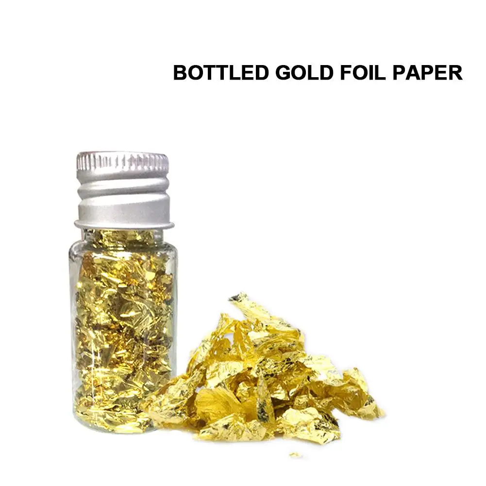 10 мл бутилированная съедобная Золотая фольга листы торт украшения инструменты маска для лица украшения для ногтей своими руками хлопья золотой лист фольга Бумага Ремесло Декор