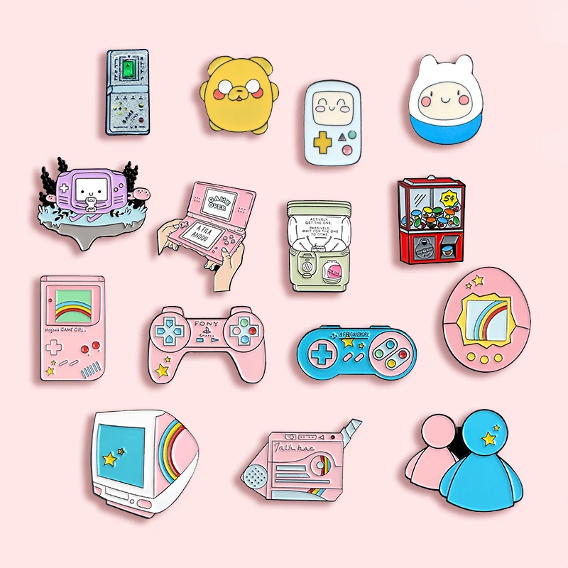 Модная классическая металлическая эмалированная брошь в виде портативного