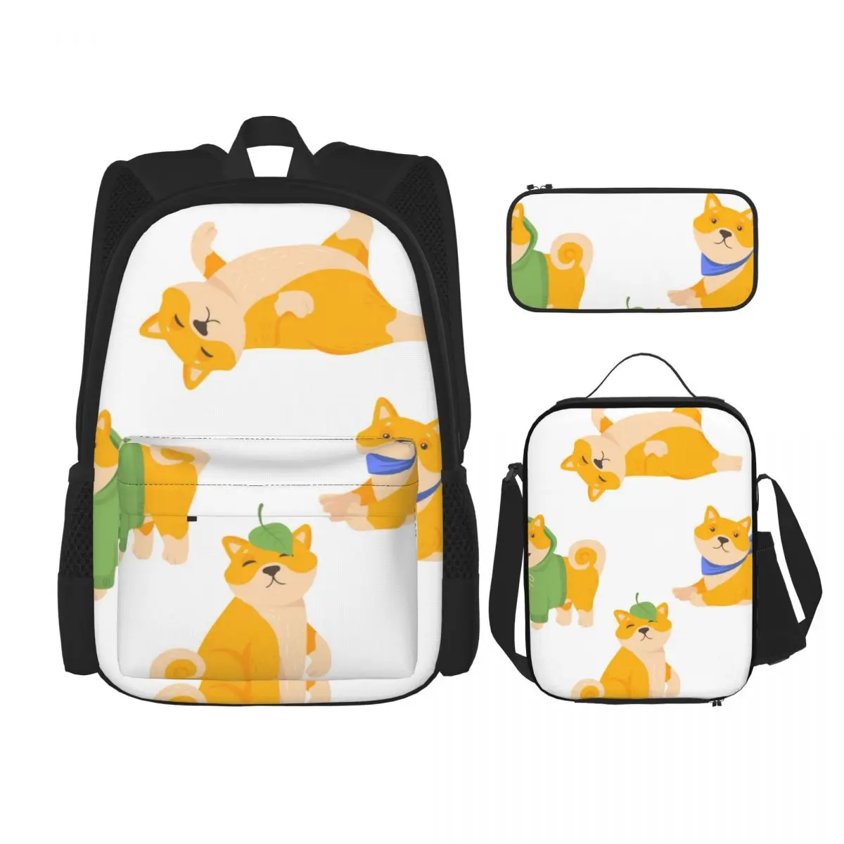 

Funny Akita Puppy School Bag Set for Teenagers Girls Boys Student Travel Book Bag Kids Mochila