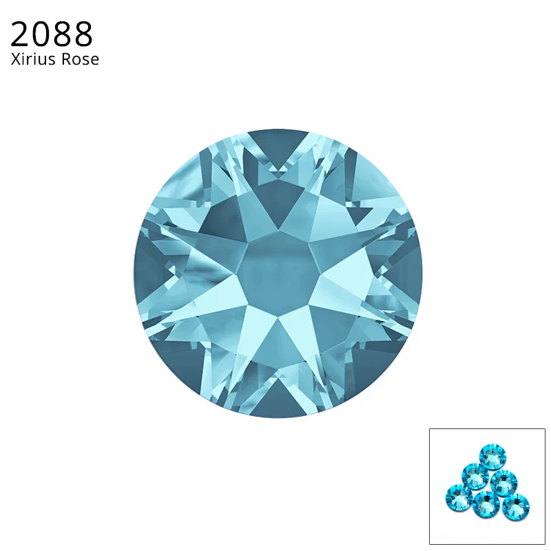 Aquamarine F(202) 24 шт.) Оригинальные кристаллы от Swarovski 2058 XILION 2088 XIRIUS Rose без горячей фиксации стразы с плоской задней частью для украшения ногтей - Цвет: Aquamarine F(202)