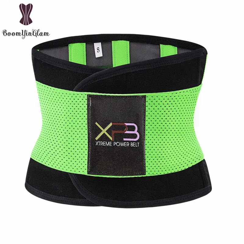 green Поясной тренажер Xtreme power пояс поддержка талии для фитнеса корсет талии Cincher Shaper Пояс для триммера живота для беременных мам 603 - Цвет: green