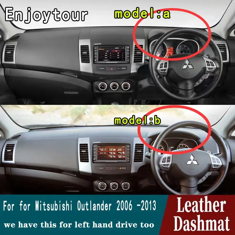 Для Mitsubishi Outlander LS GT 2006 2013 кожаный коврик на приборную панель для автомобиля