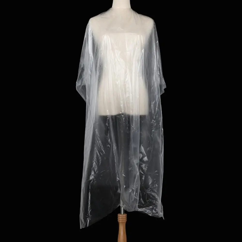 50PCS Disposable Haircutting Apron Waterproof Transparent Perm Dyed Bib Haircut Cape For Home Salon Barber Hairdressing Tools | Красота и