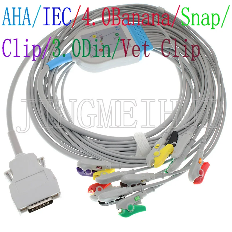 Совместимый 10 проводной кабель morтара ELI 50 100 200 ЭКГ EKG с 3 0din/4 0