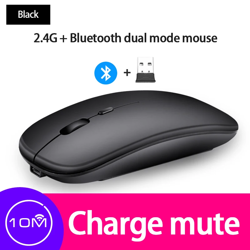 

Portable Mobile Optical Office Mouse Slim Silent Three Mode LED Wireless Mouse