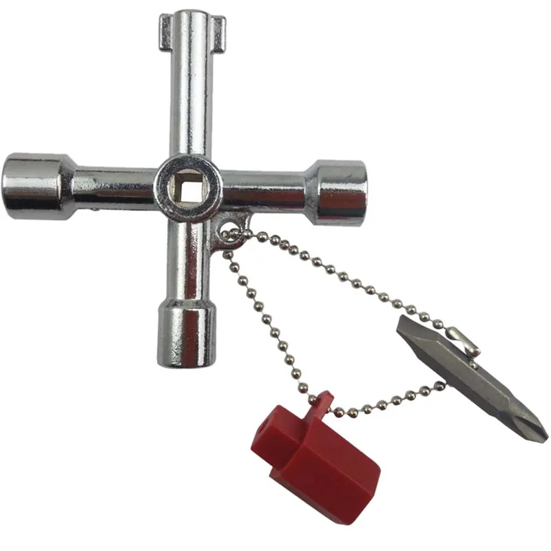 Multifunction 4 In 1 Universal Cross Key Square Wrench Keys Screwdriver For Repair Gas Electric Meter Cabinets Hand Tool | Инструменты