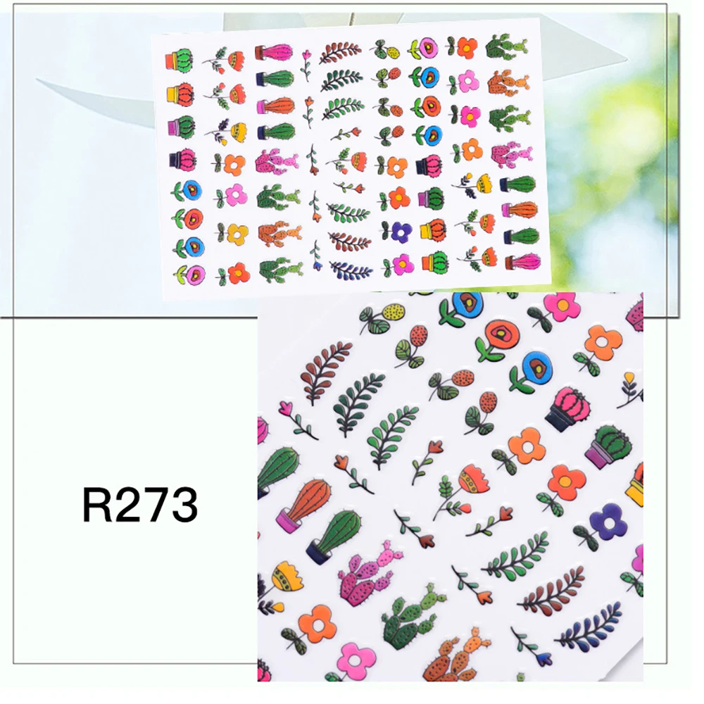 

3Pcs Strawberry Colored Flowers Nail Stickers Waterproof Self Adhesive Spring Nail Stickers Manicure Decals Nail Art Decorations
