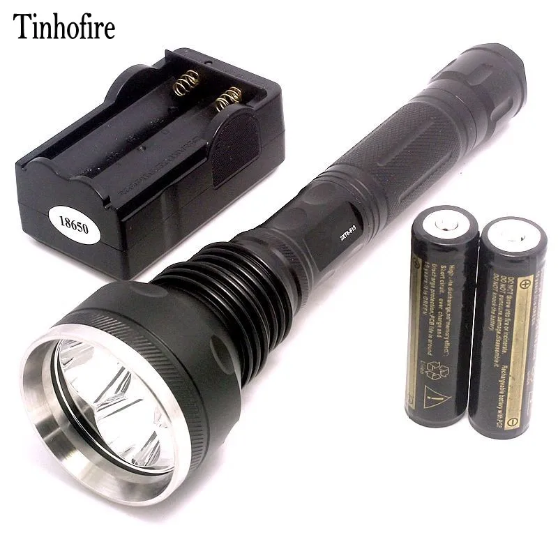 Tinhofire 3T6 4000 люмен 3xT6 светодиодный тактический фонарь 18650 Фонари 5 Режим Карманный Электрический фонарик, светодиодный фонарик факел 818