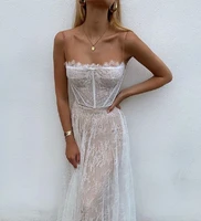 zogaa sexy white lace summer women maxi dresses elegant spaghetti strap backless dress mesh female long dress vestidos 2021 new