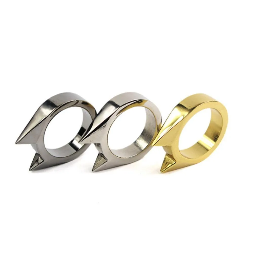 Punk Finger Ring Men Women Cool cute Cat Ear Self Defence Pendant Keychain Multifunction Outdoor Survival Tool Jewelry Gifts
