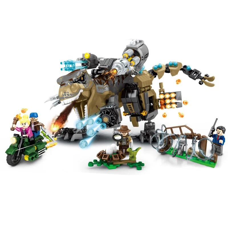 

Mechanical Tyrannosaurus Rex Pursuit operation Jurassic period Dinosaur world Park Model Building Blocks Bricks toys boys gifts