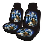 Чехлы для автомобильных сидений KEGAN Wolf, серые чехлы на передние сиденья с изображением волчьего портрета, с головой животного, для большинства автомобилей, внедорожников