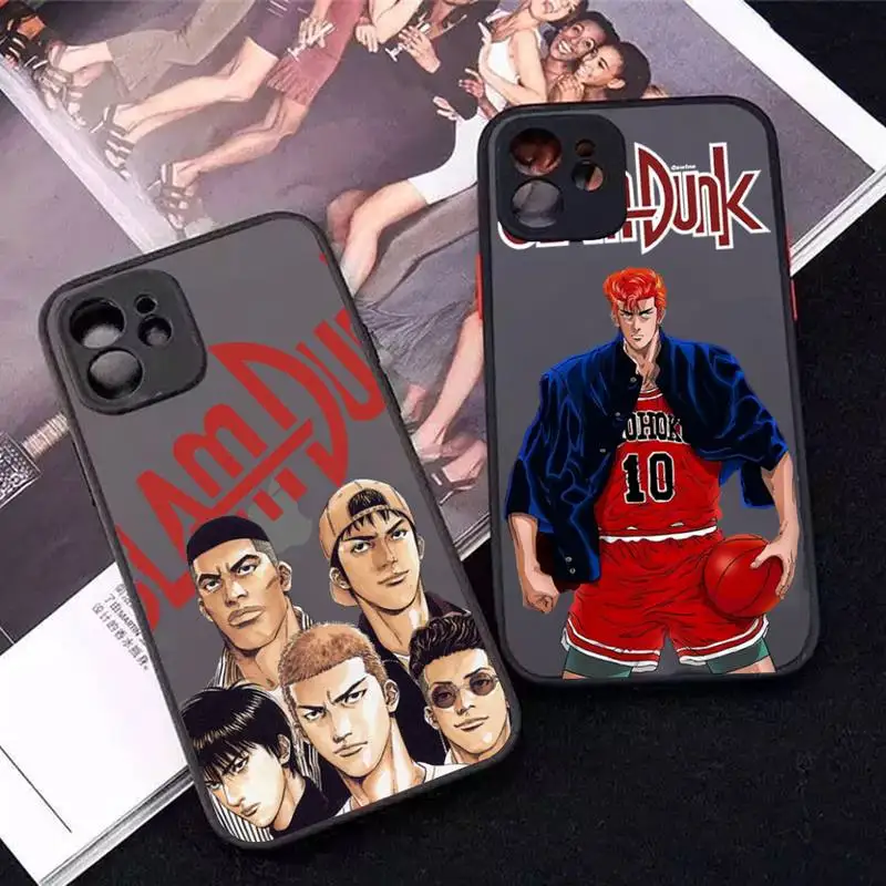 

Cute Cartoon Slam Dunk Phone Case For iphone 12 11 Pro Max X XS Max XR 7 8 Plus 12mini Translucent Cover