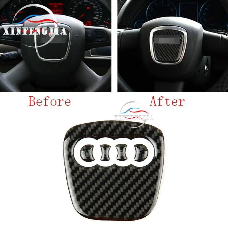 Для Audi A3 A4 B8 A5 A6 C7 A8 Q5 Q7 5 шт. углеродное волокно руль отделка по центру