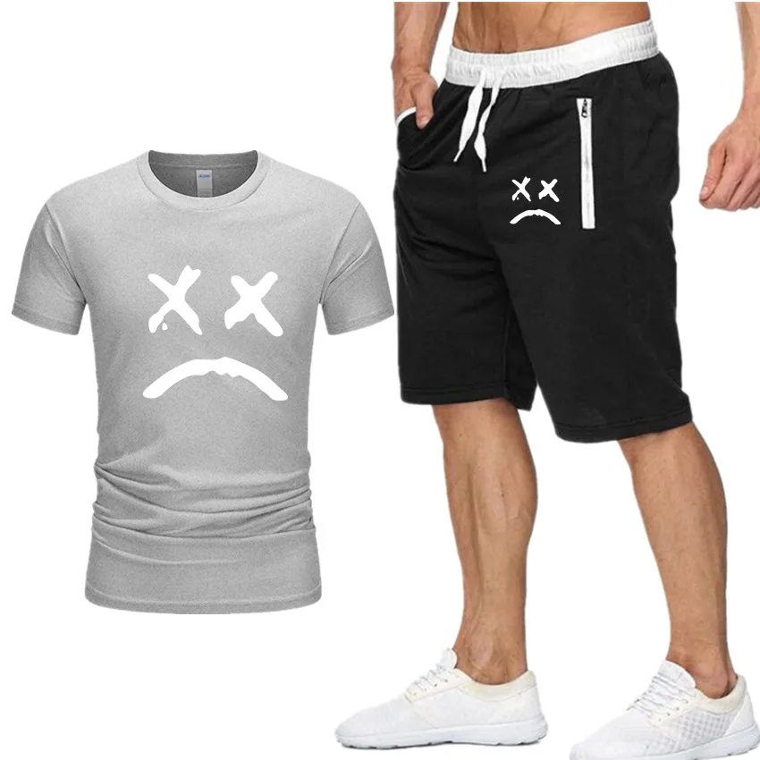 Love lil. Открытый спортивный костюм с принтом футболка + шорты модные тенденции в