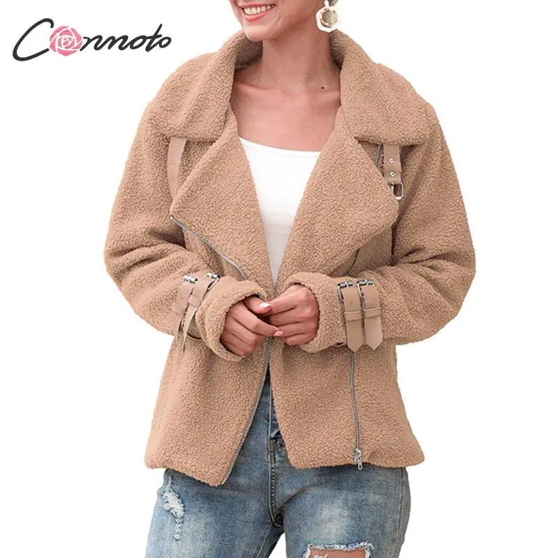 Conmoto зима Тедди куртки женские модные искусственный меховые куртки женские лохматый бомбер куртки женские куртки на молнии и пальто